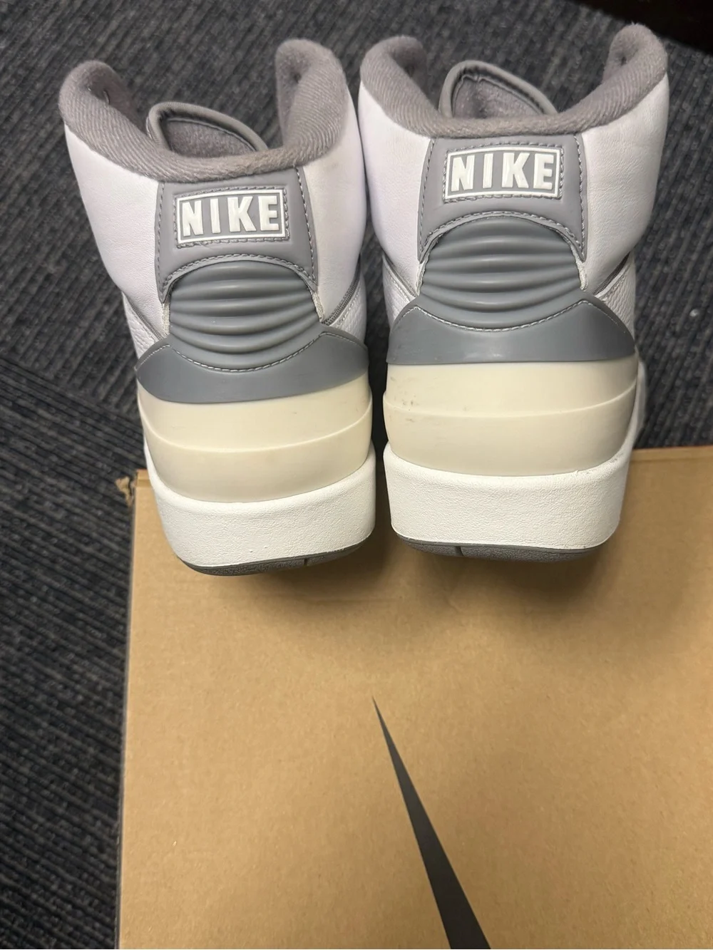 Jordan 2 Retro Cement Grey - Men's White and Gray High-Top Sneakers